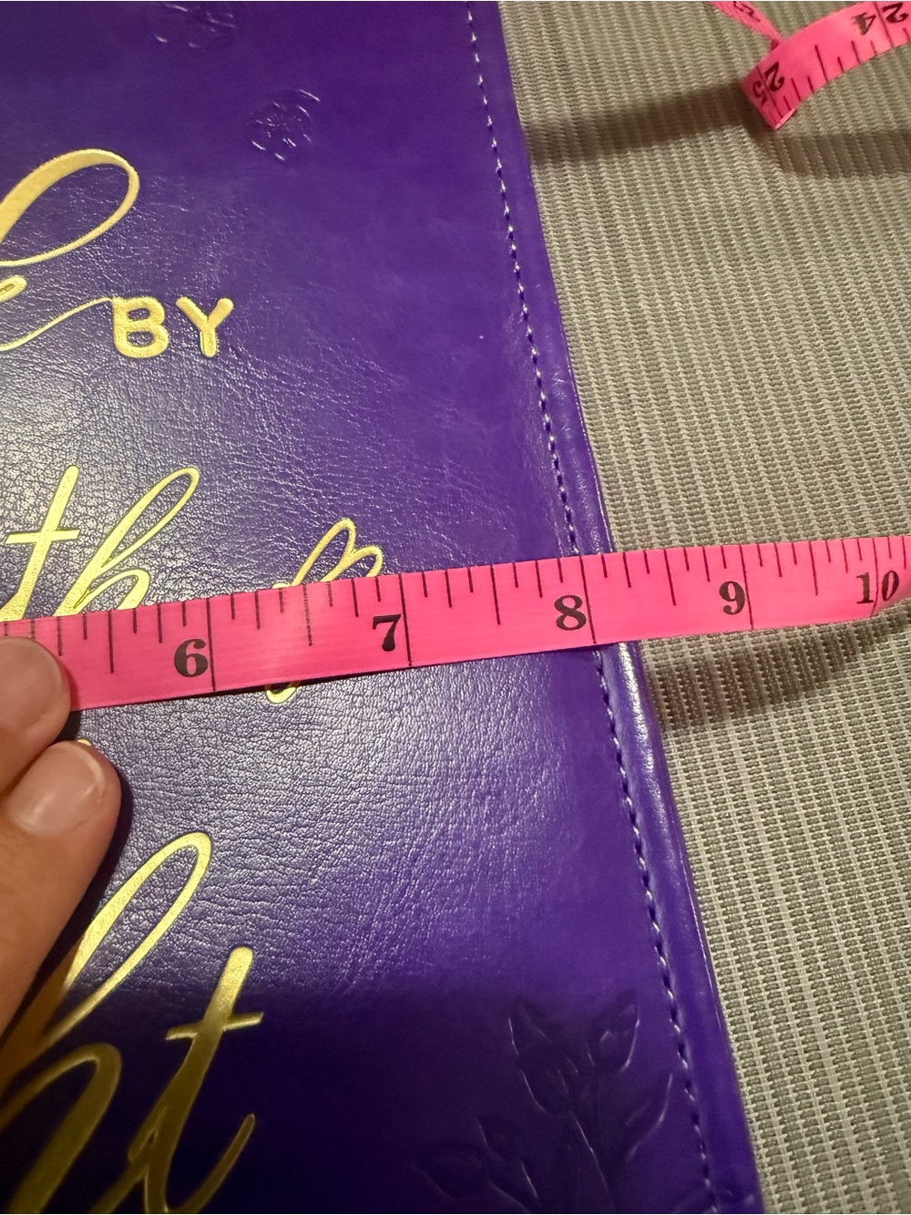 Bible Cover, “For We Walk By Faith” Scripture - Purple - Picture 7 of 7